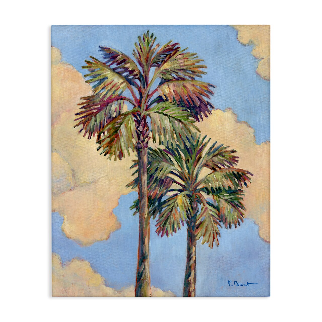 Stupell Industries Two Palm Trees & Clouds Canvas Wall Art Design by Paul Brent
